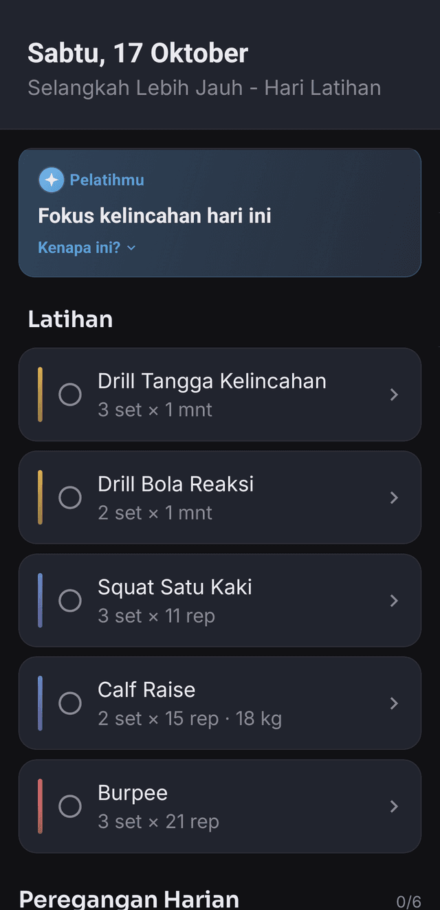 Layar aplikasi Drillr