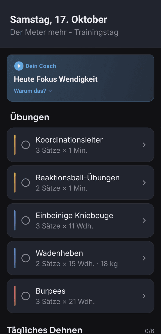 Screenshot der Drillr-App